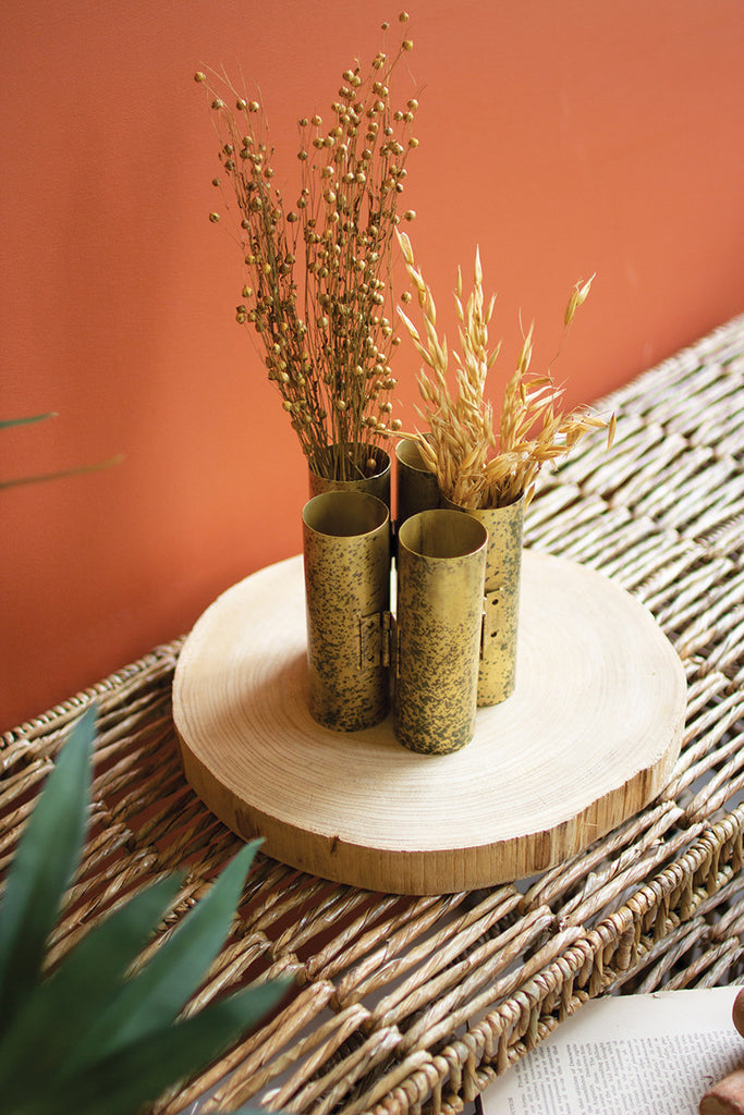 Connected brass bud vases - The Nifty Decor