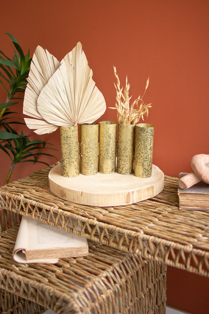Connected brass bud vases - The Nifty Decor