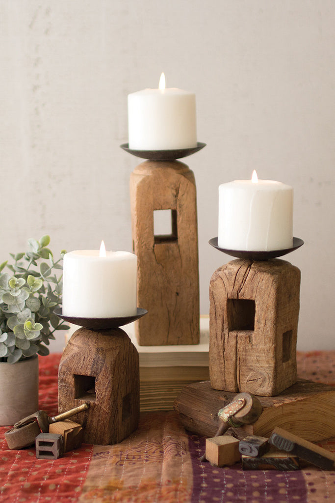 Square furniture leg candle holders, set of 3 - The Nifty Decor