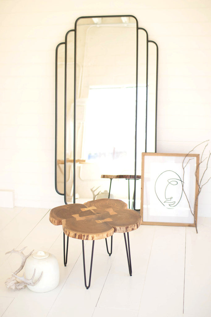 Live edge wooden coffee table with iron legs - Bombay Mercantile