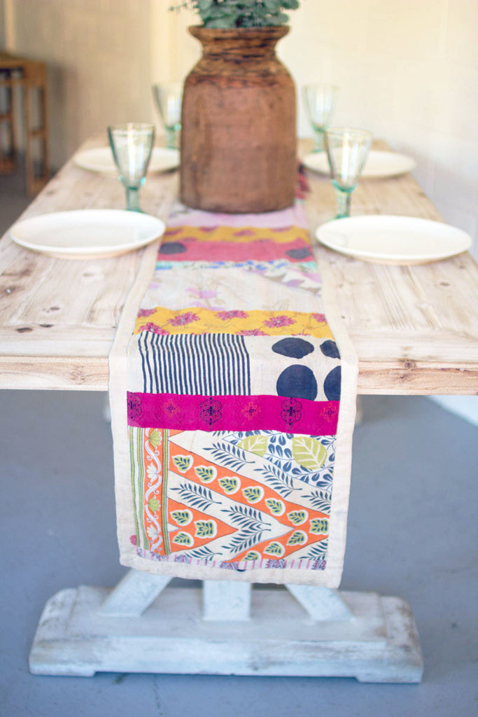 Kantha fabric runner - The Nifty Decor