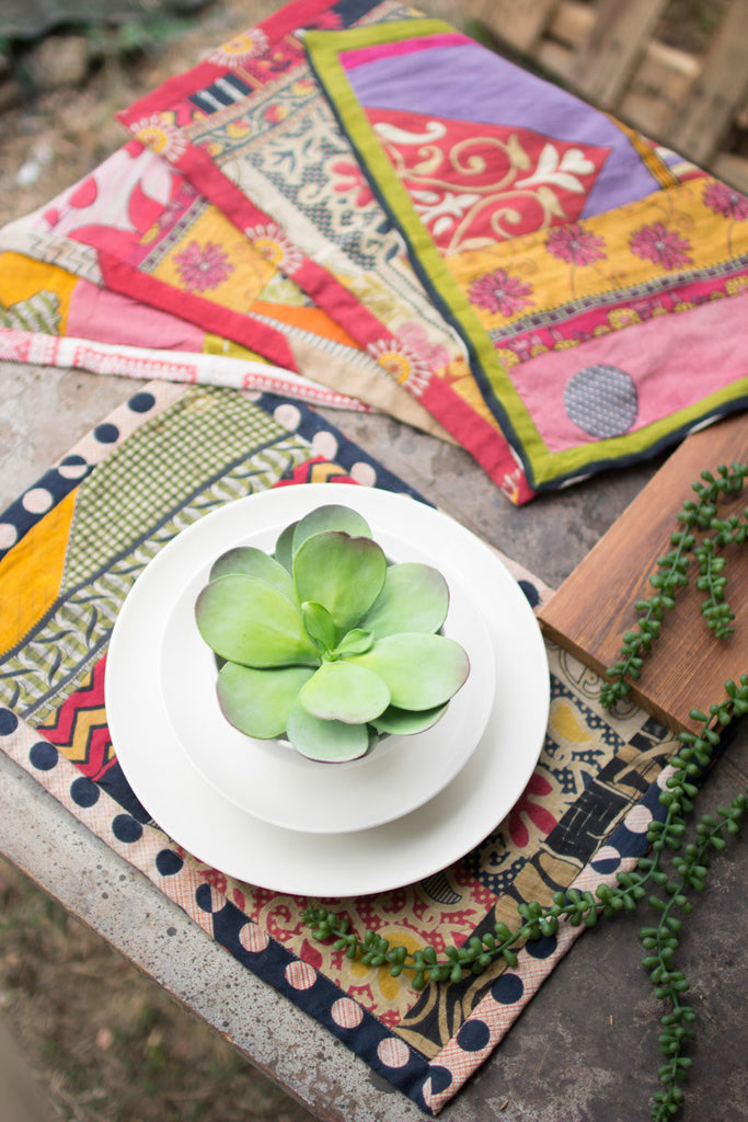 Kantha place mats, set of 6 - The Nifty Decor