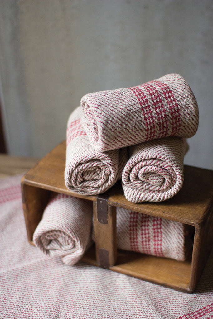 Red kitchen towels, set of 6 - The Nifty Decor