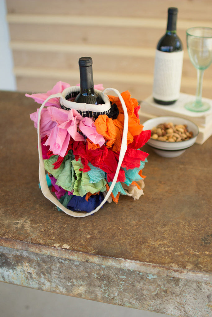Shaggy rag wine bag - The Nifty Decor