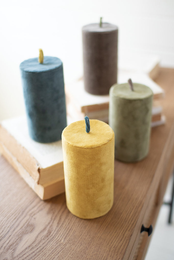 Set of 4 velvet faux candles - The Nifty Decor