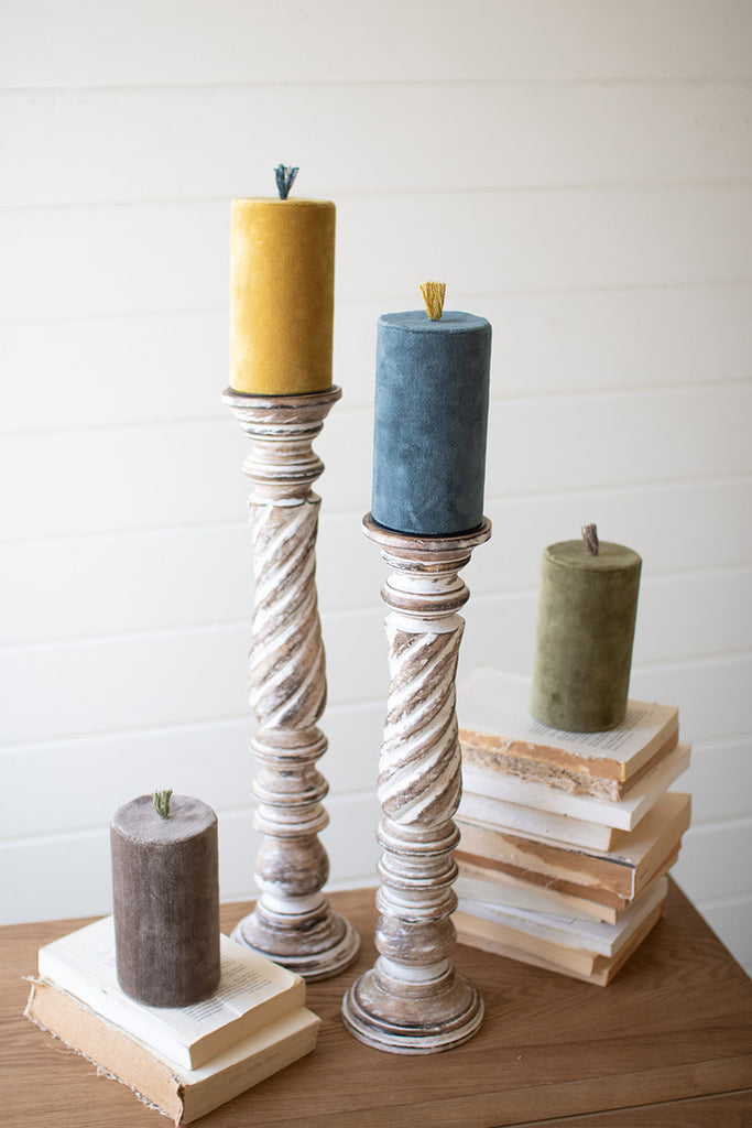 Set of 4 velvet faux candles - The Nifty Decor