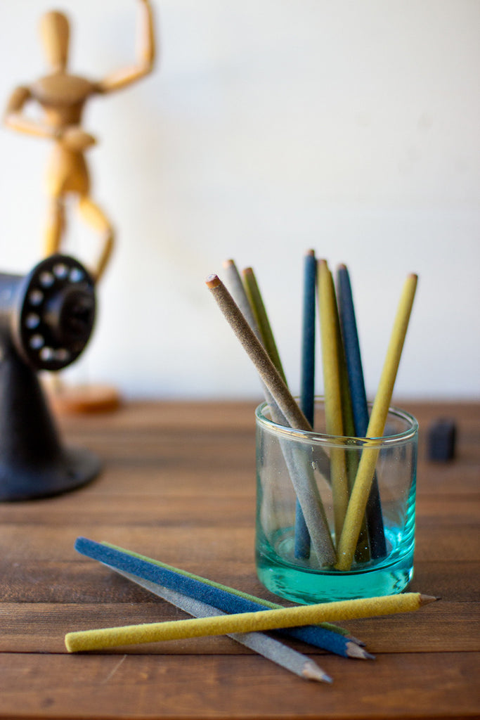 Velvet covered pencils, set of 4 - The Nifty Decor