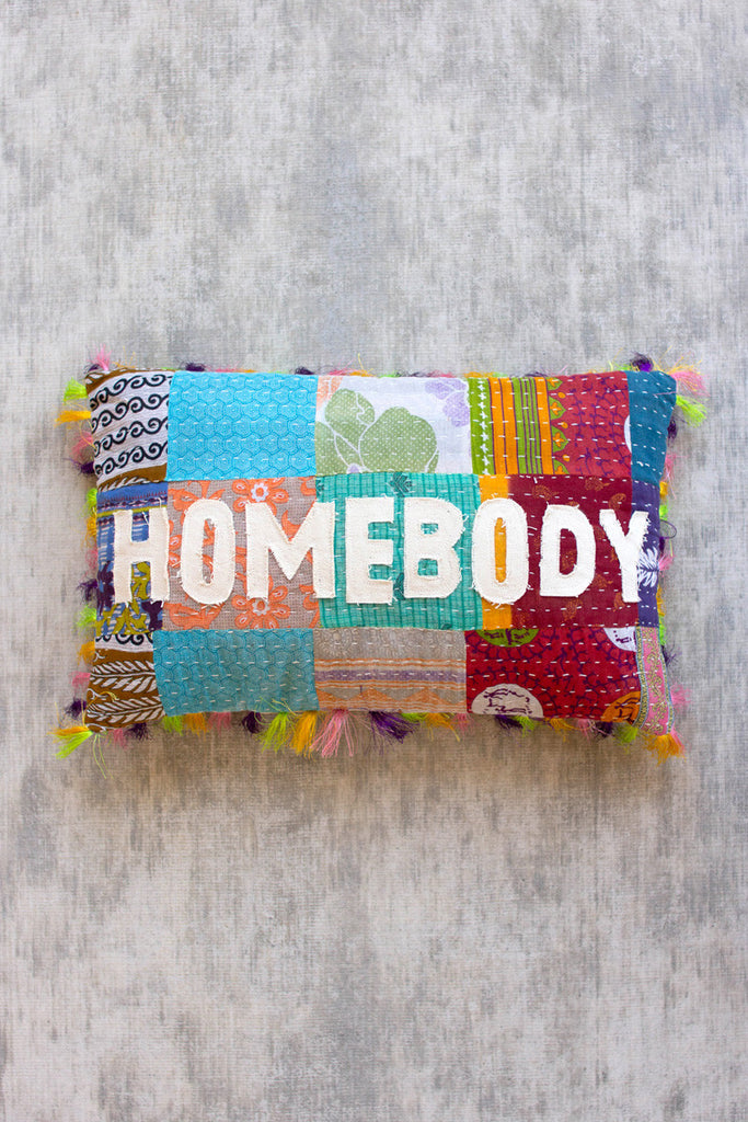 Homebody kantha pillow - Bombay Mercantile