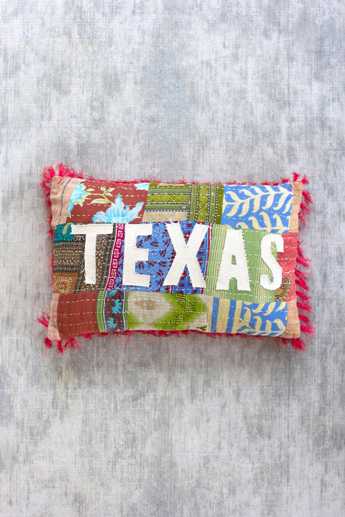 Texas kantha pillow - Bombay Mercantile
