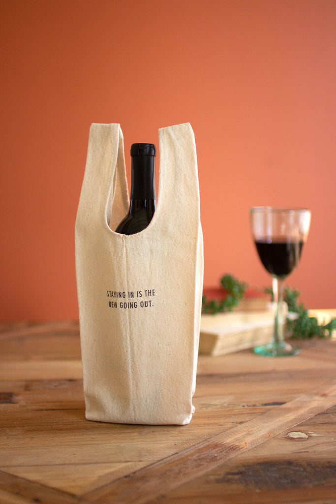 Set of 6 wine bags with quirky sayings - Bombay Mercantile
