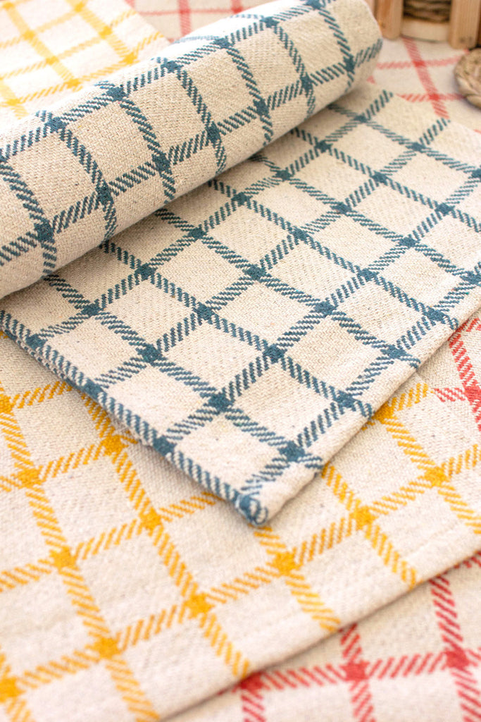 Set of 3 gingham table runners - Bombay Mercantile