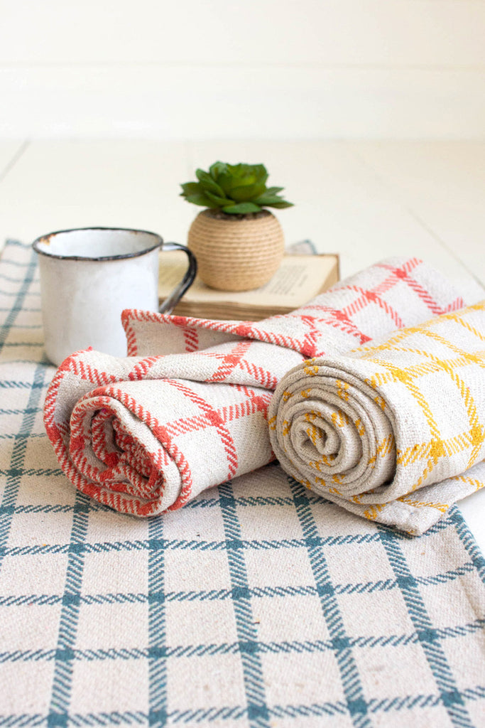 Set of 3 gingham table runners - Bombay Mercantile