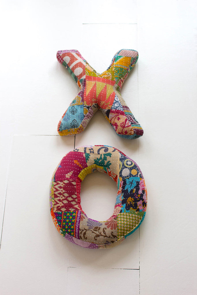 XO kantha pillows - Bombay Mercantile