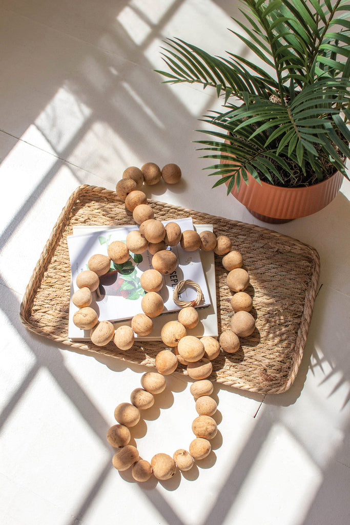 Dried gourd ball garland - Bombay Mercantile