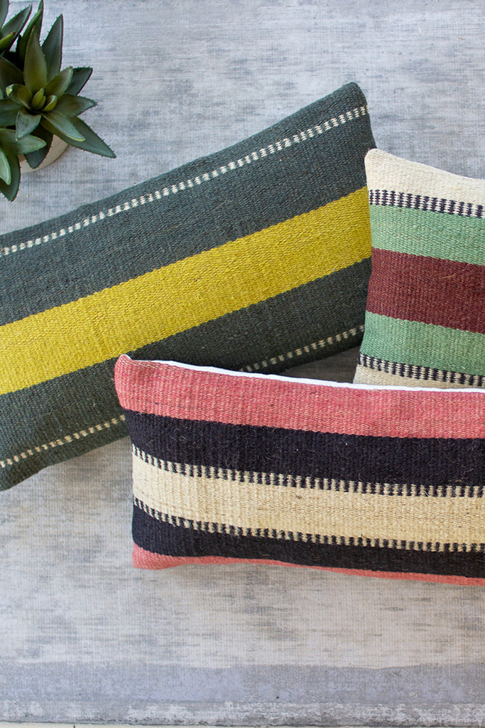 Jute lumbar pillows, Set of 3 - The Nifty Decor