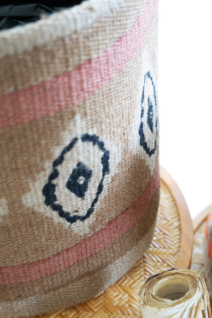 Set of 3 printed jute planter baskets - Bombay Mercantile