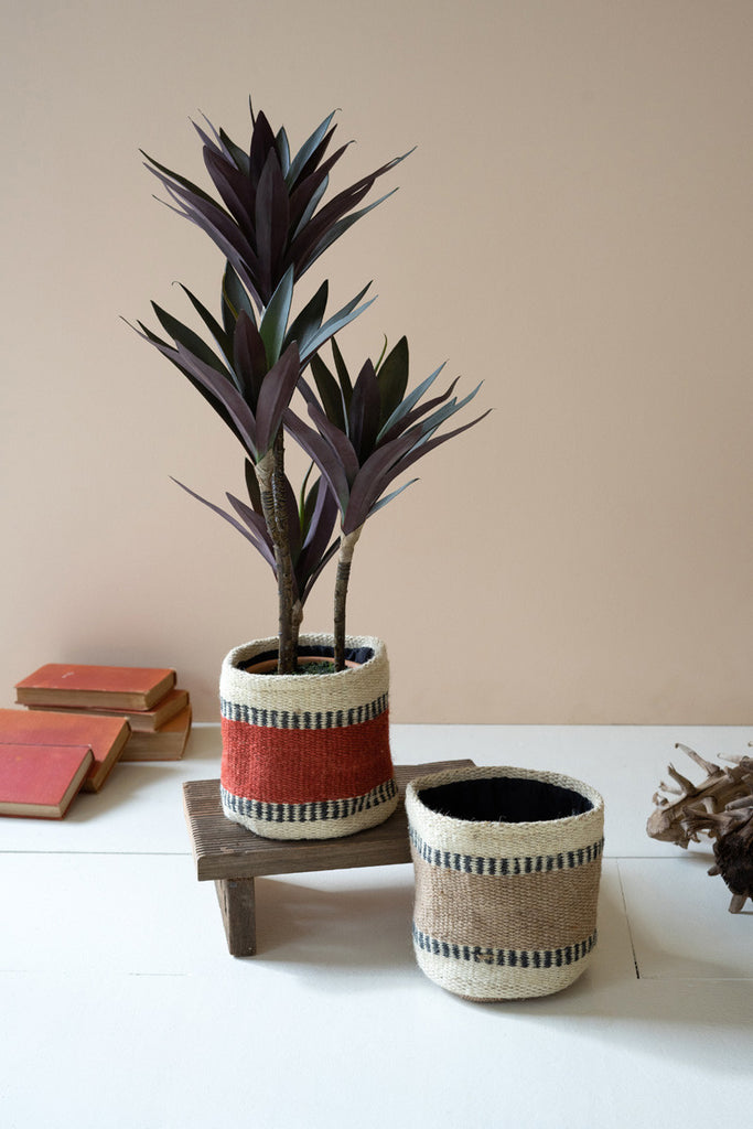 Set of 2 jute planters - Bombay Mercantile