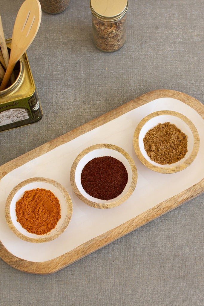 Set of 3 Condiment bowls with tray - The Nifty Decor