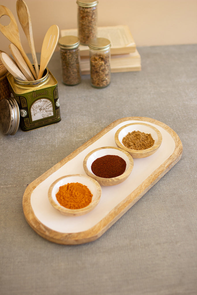 Set of 3 Condiment bowls with tray - The Nifty Decor