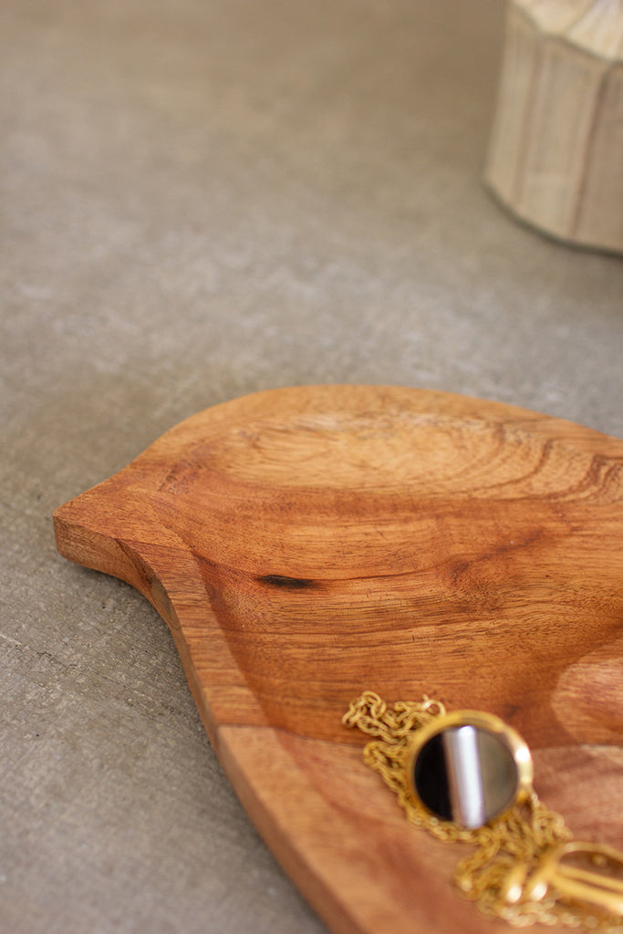 Carved wooden bird platter - The Nifty Decor