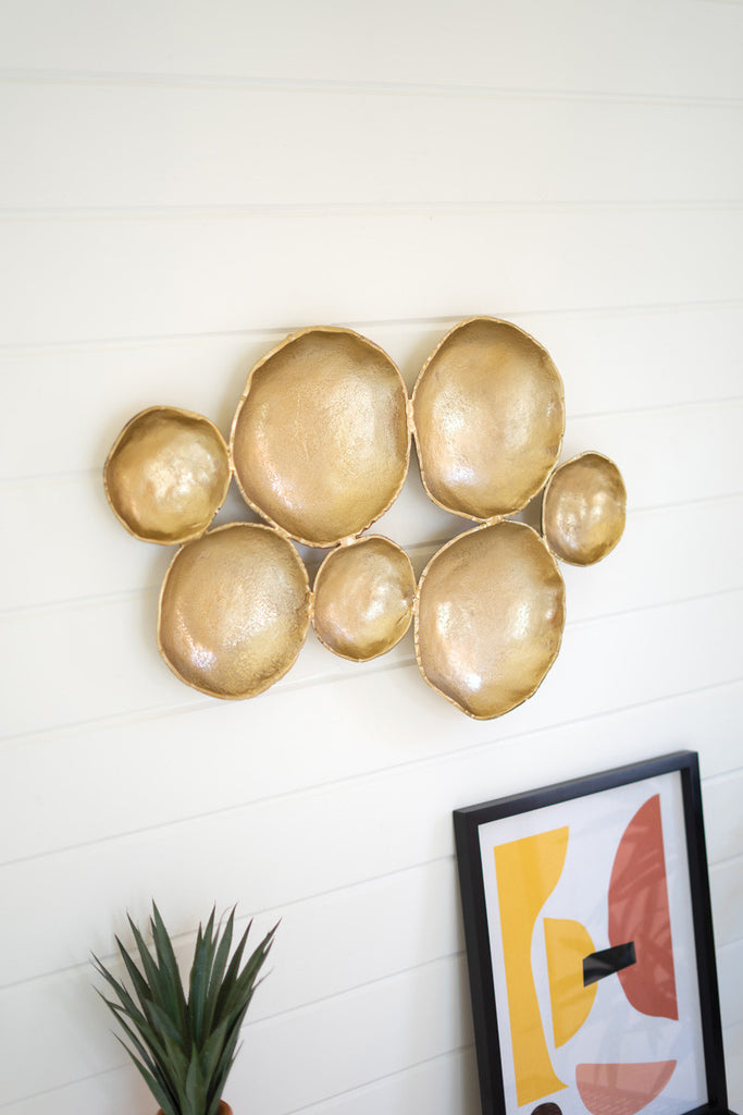 Antique brass finish aluminum wall art - Bombay Mercantile