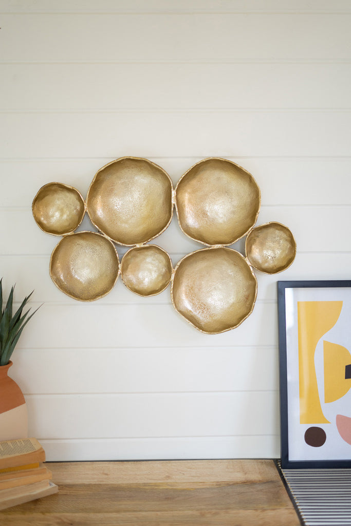 Antique brass finish aluminum wall art - Bombay Mercantile