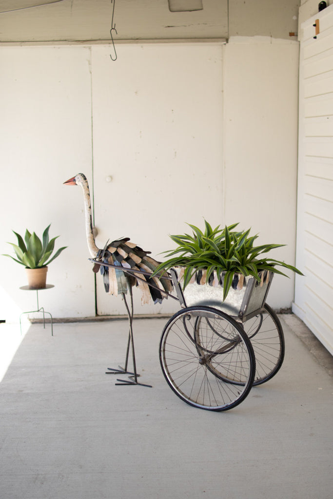 Ostrich planter cart - The Nifty Decor