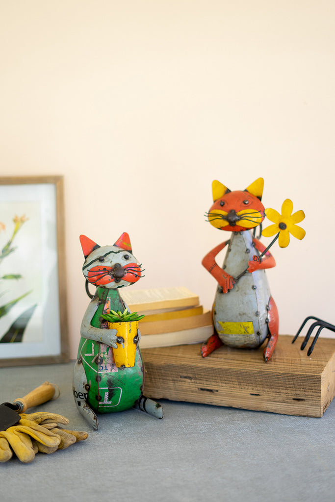 Recycled iron cats pot, set of 2 - The Nifty Decor