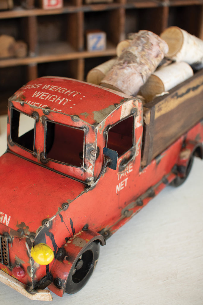 Recycled iron truck with brick mold back - Bombay Mercantile