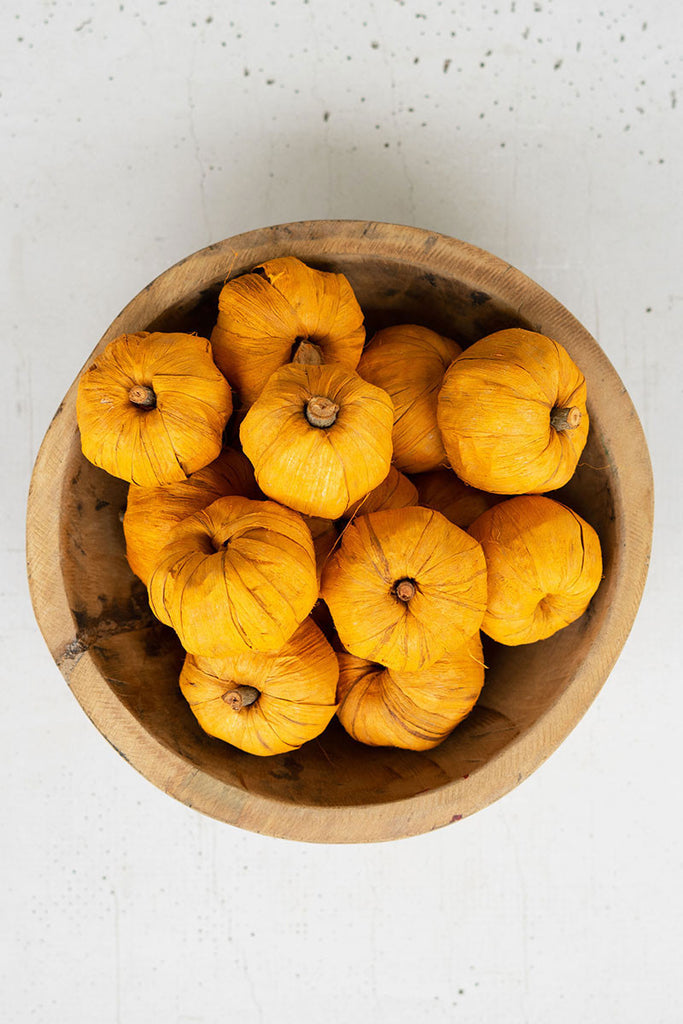 Bag of 15 dried miniature faux pumpkins - Bombay Mercantile