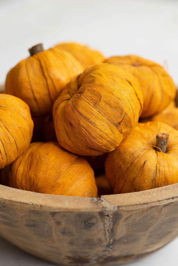 Bag of 15 dried miniature faux pumpkins - Bombay Mercantile