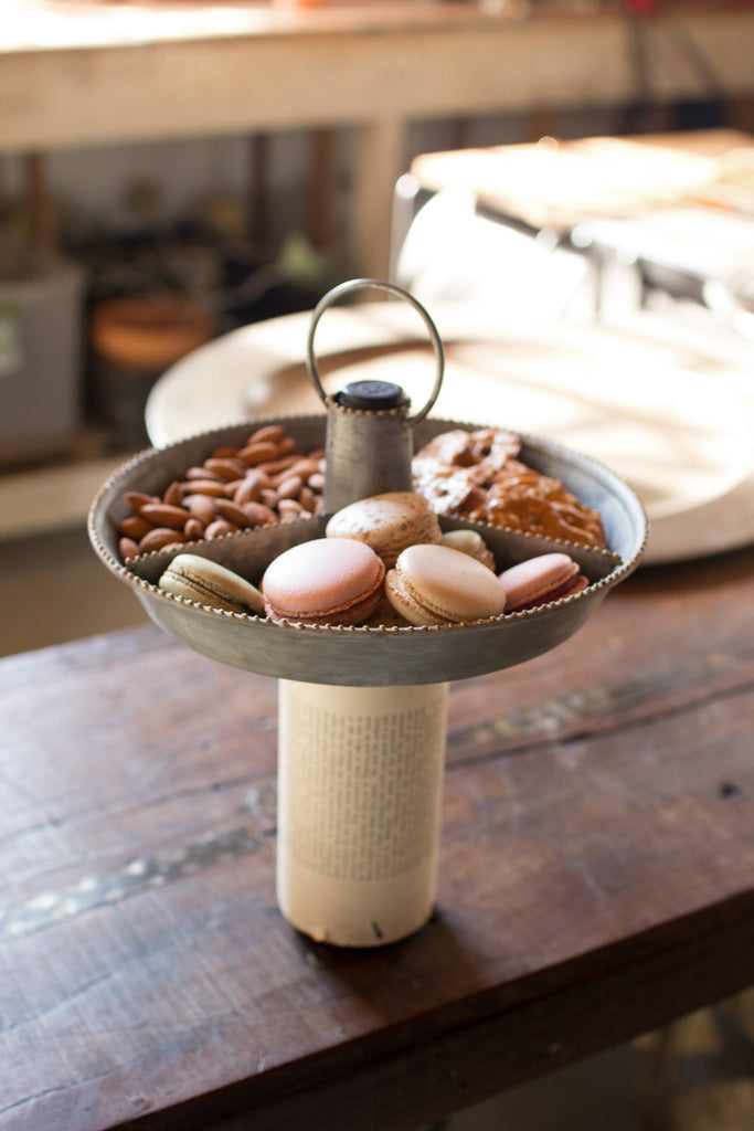 Zinc serving bottle topper with spacers - The Nifty Decor