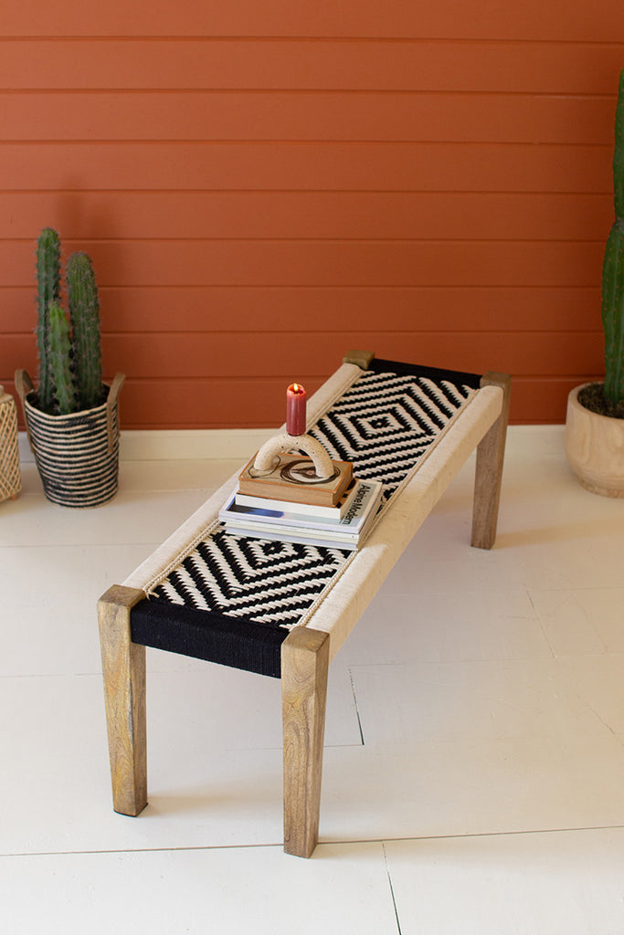 Mango wood bench - The Nifty Decor