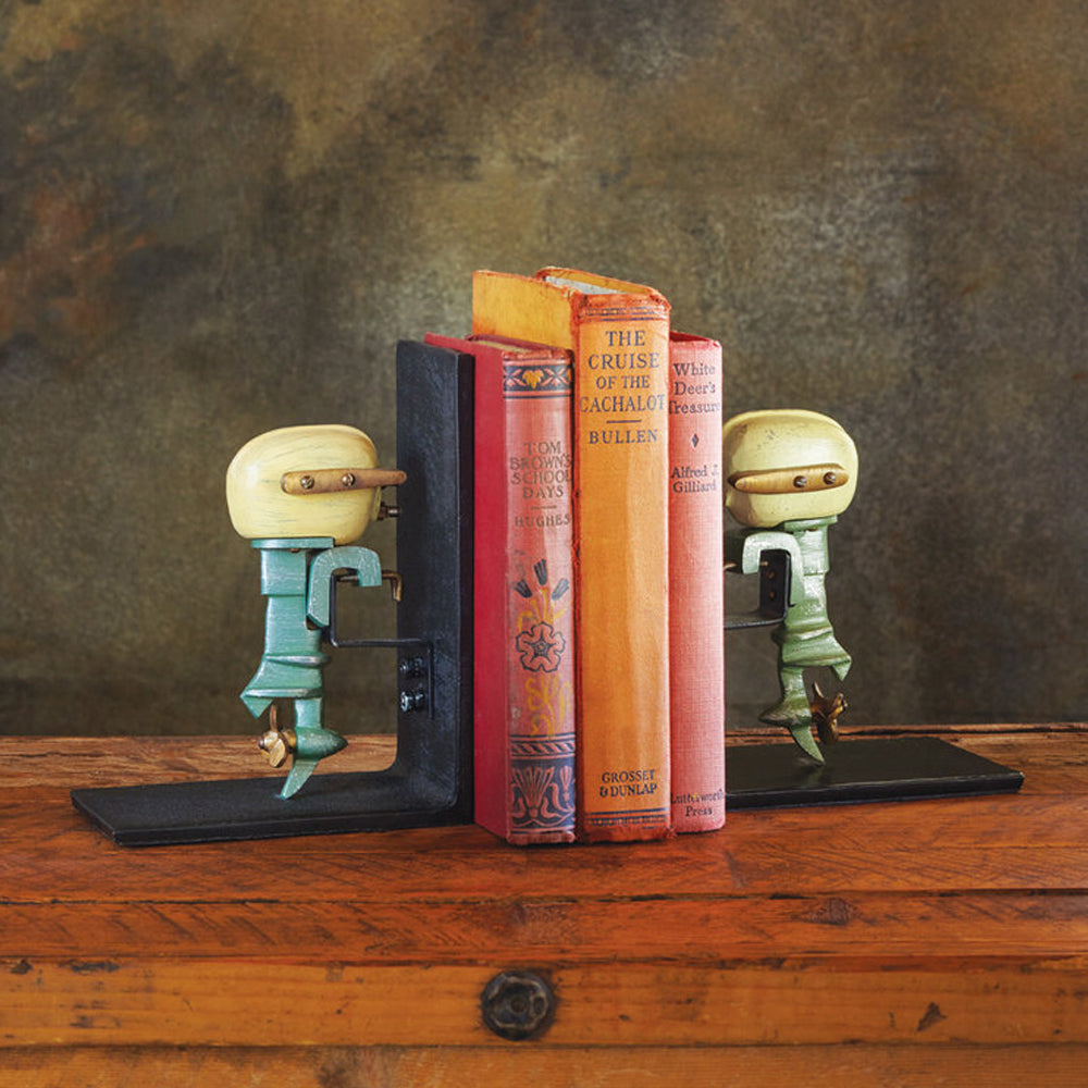 OUTBOARD MOTOR BOOKENDS - The Nifty Decor