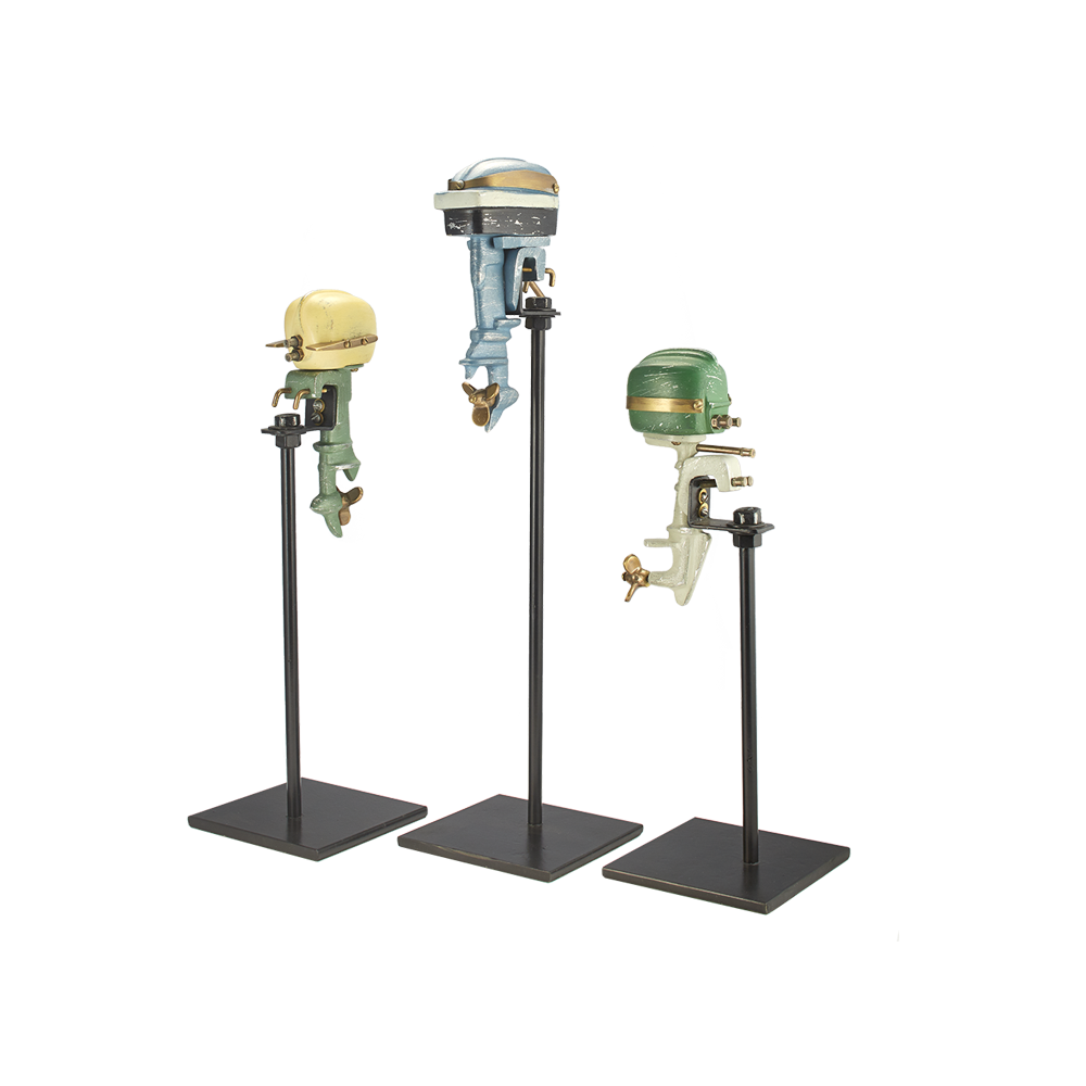 OUTBOARD MOTOR REPLICA SET ALUMINUM / PAINTED - The Nifty Decor