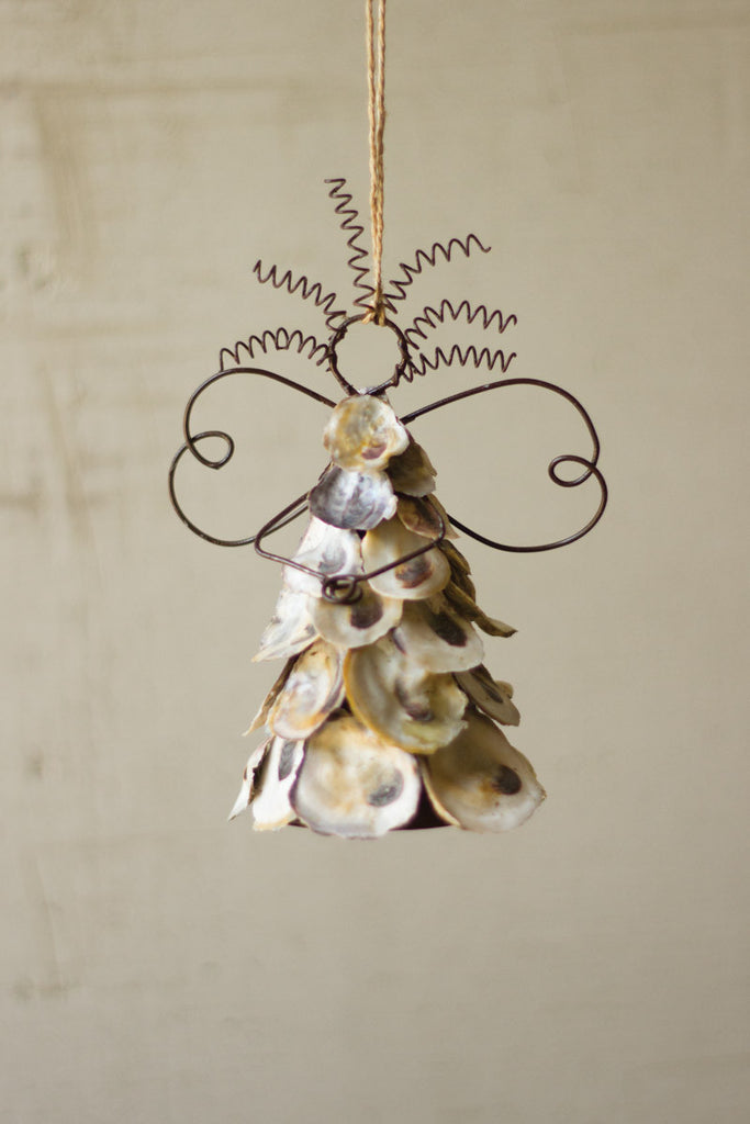 Oyster shell angel ornament, Set of 6 - The Nifty Decor