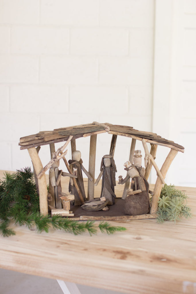 Driftwood nativity - The Nifty Decor
