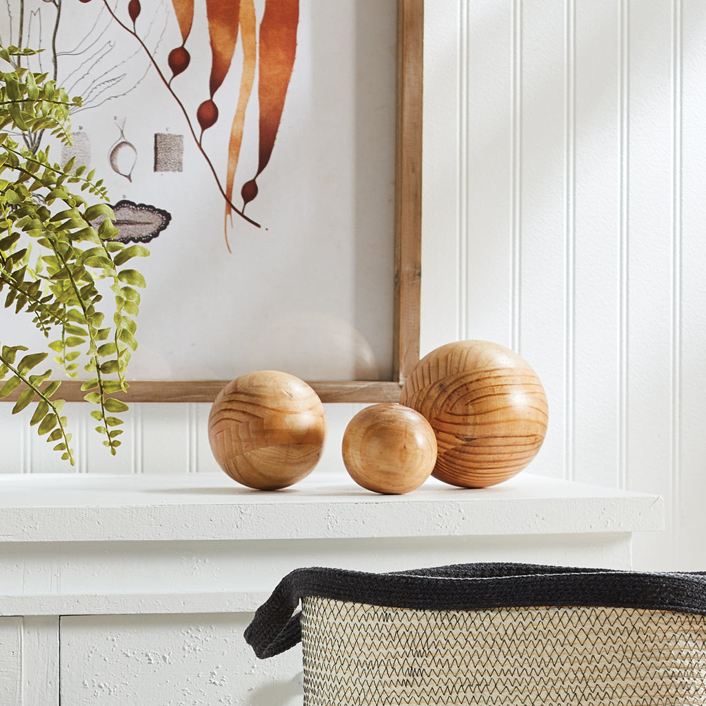 VAIL WOOD ORBS, SET OF 3 - The Nifty Decor