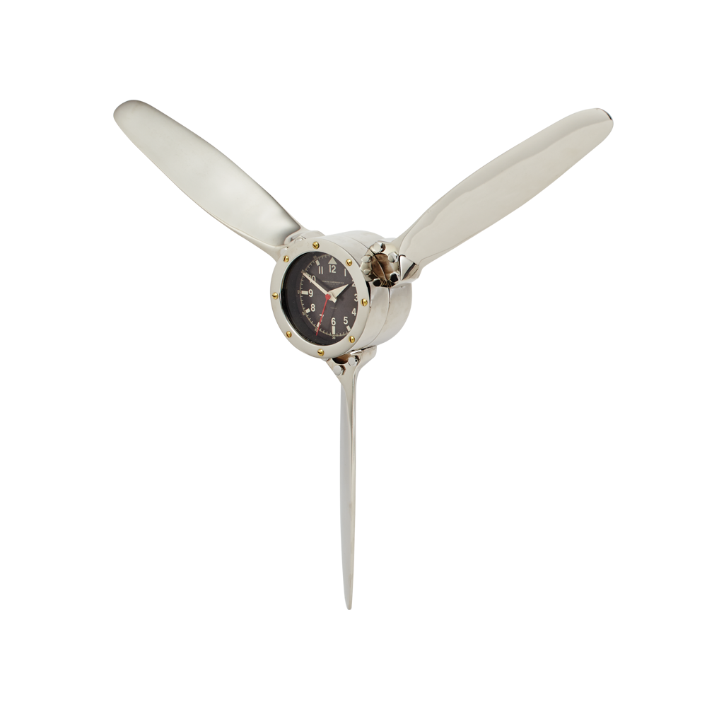 PROPELLER WALL CLOCK ALUMINUM - The Nifty Decor