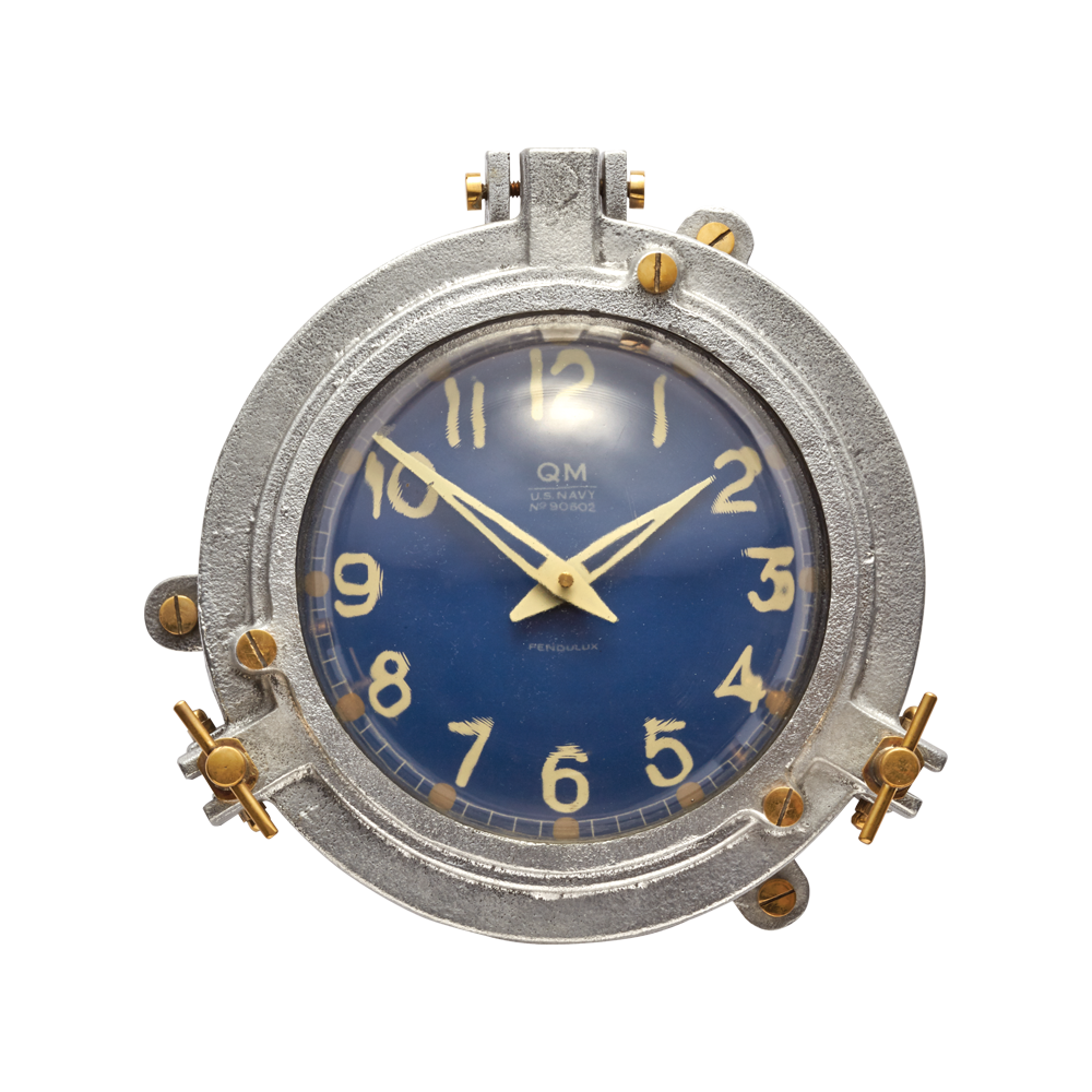 QUARTERMASTER WALL CLOCK BLUE - The Nifty Decor
