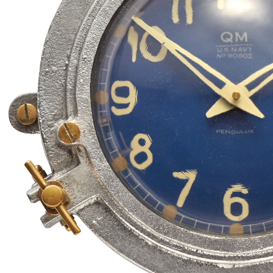 QUARTERMASTER WALL CLOCK BLUE - The Nifty Decor