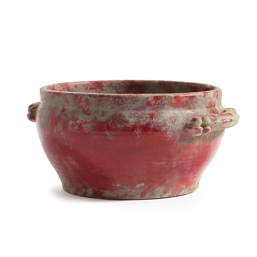 TUSCAN BOWL WITH HANDLES RED - The Nifty Decor
