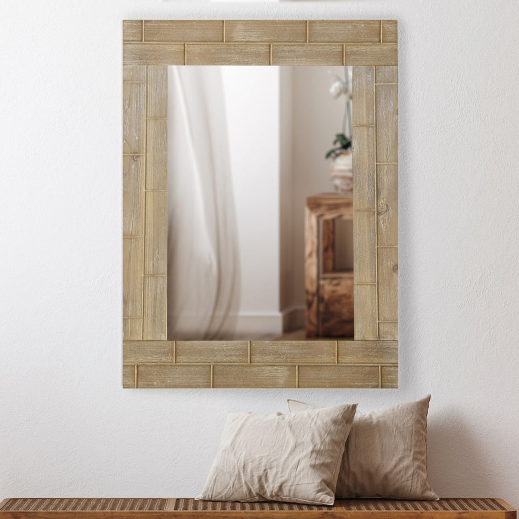 Wood mirror with wood frame - Bombay Mercantile