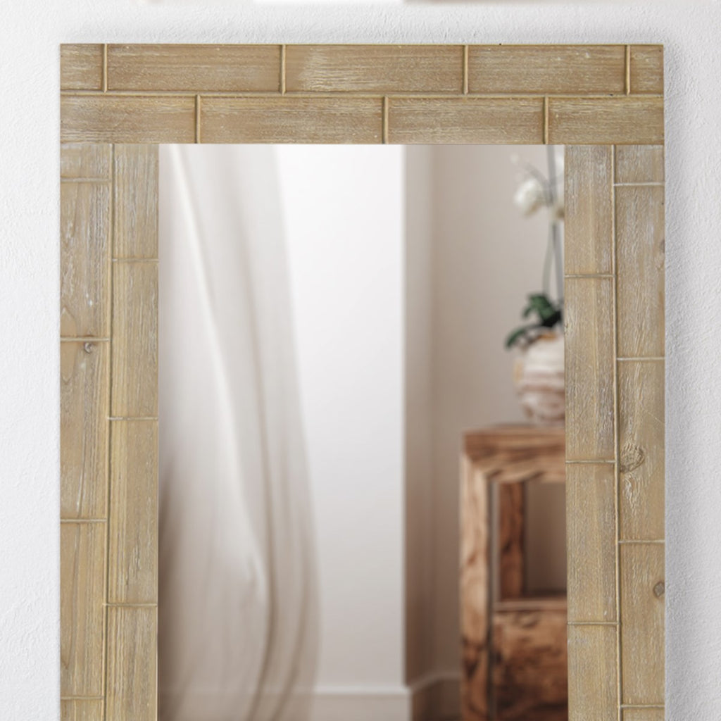 Wood mirror with wood frame - Bombay Mercantile