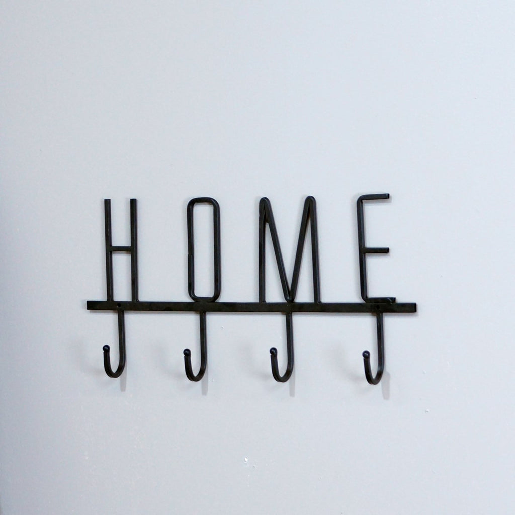 Metal Home Sign with Hooks - Bombay Mercantile
