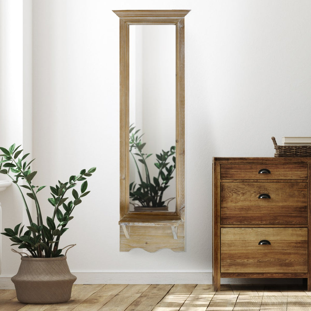 Wood framed mirror, Antique finish - Bombay Mercantile