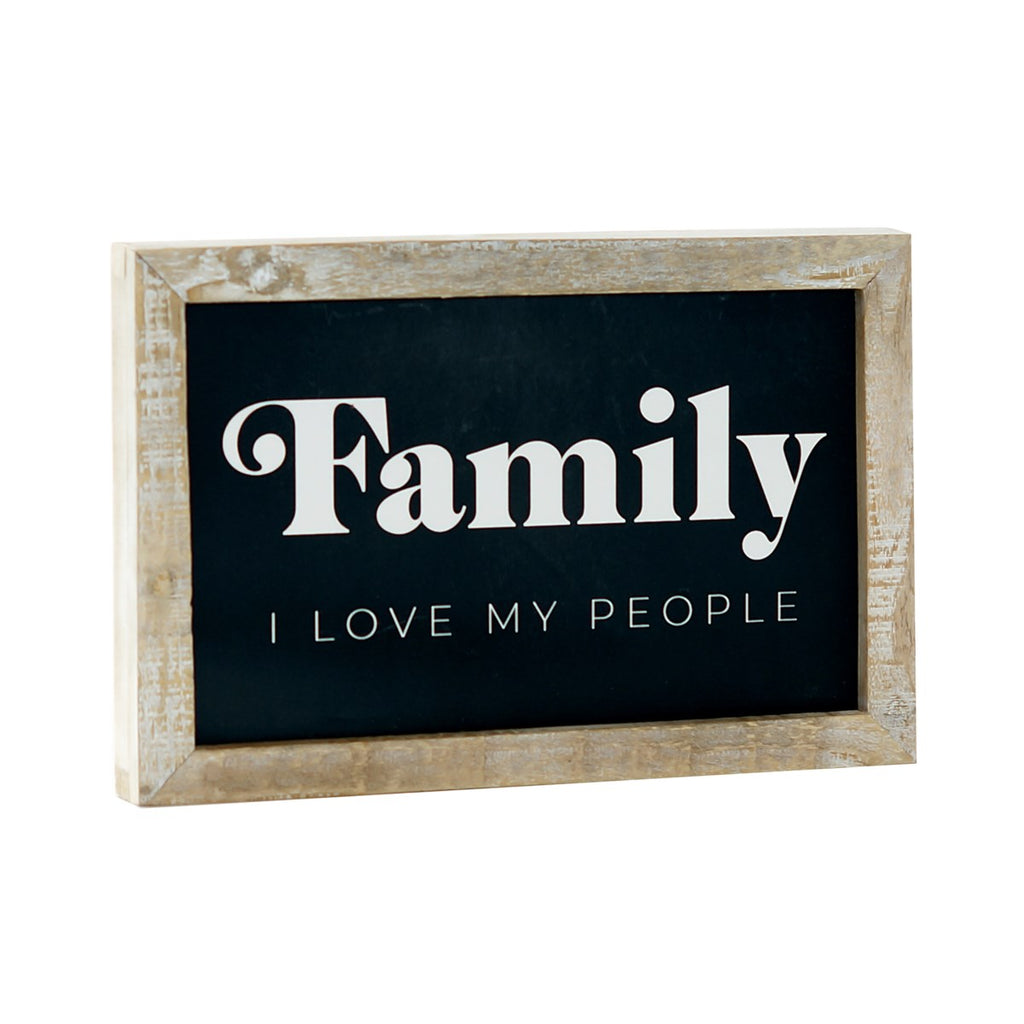 Wooden sign "FAMILY I LOVE MY PEOPLE" - Bombay Mercantile