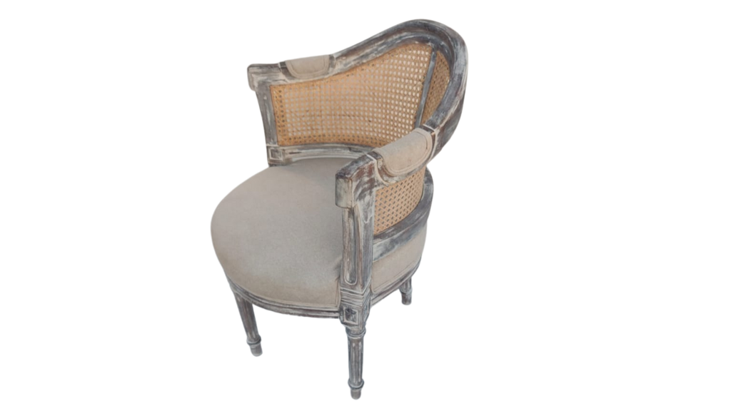 Wood and Cane Corner Chair - Bombay Mercantile