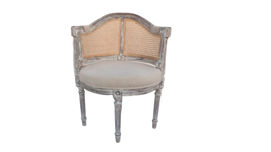 Wood and Cane Corner Chair - Bombay Mercantile