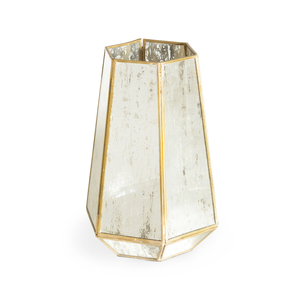 Pentagon Antique Mirrored Hurricane Large - Bombay Mercantile